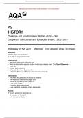 AS HISTORY Challenge and transformation&colon; Britain&comma; c1851&ndash;1964 Component 1G Victorian and Edwardian Britain&comma; c1851&ndash;1 MERGED QUESTION PAPER AND MARKING SCHEME 