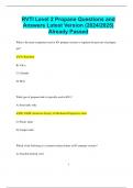 RVTI Level 2 Propane Questions and Answers Latest Version &lpar;2024&sol;2025&rpar;  Already Passed