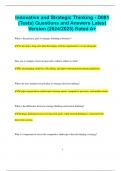 Innovative and Strategic Thinking - D081 &lpar;Tests&rpar; Questions and Answers Latest Version &lpar;2024&sol;2025&rpar; Rated A&plus;