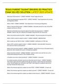 TEXAS PARENT TAUGHT DRIVERS ED PRACTICE EXAM SOLVED SOLUTION&period; LATEST 2025 UPDATE&period;&Tab;