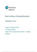 PEARSON EDEXCEL ADVANCED POLITICS  PAPER 3B  JUNE 2024 FINAL MARK SCHEME