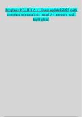 Prophecy ICU RN A v1 Exam updated 2025 with complete top solutions &vert; rated A&plus; answers well highlighted