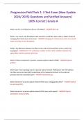 Progression Field Tech 2- 3 Test Exam &lpar;New Update  2024&sol; 2025&rpar; Questions and Verified Answers&vert;  100&percnt; Correct&vert; Grade A