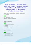 Exam 3&colon; NUR170 &sol; NUR 170 &lpar;Latest 2025&sol; 2026 Update&rpar; Concepts of Medical-Surgical Nursing Guide&vert; Questions & Answers&vert; Grade A&vert; 100&percnt; Correct &lpar;Verified Solutions&rpar;- Galen