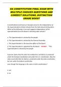 GA CONSTITUTION FINAL EXAM WITH  MULTIPLE CHOICES QUESTIONS AND  COREECT SOLUTIONS&comma; DISTINCTION  GRADE BOOST
