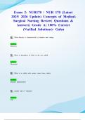 Exam 2&colon; NUR170 &sol; NUR 170 &lpar;Latest 2025&sol; 2026 Update&rpar; Concepts of Medical-Surgical Nursing Review&vert; Questions & Answers&vert; Grade A&vert; 100&percnt; Correct &lpar;Verified Solutions&rpar;- Galen