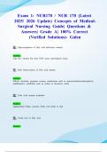 Exam 1&colon; NUR170 &sol; NUR 170 &lpar;Latest 2025&sol; 2026 Update&rpar; Concepts of Medical-Surgical Nursing Guide&vert; Questions & Answers&vert; Grade A&vert; 100&percnt; Correct &lpar;Verified Solutions&rpar;- Galen