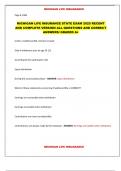 MICHIGAN LIFE INSURANCE STATE EXAM 2025 RECENT  AND COMPLETE VERSION ALL QUESTIONS AND CORRECT ANSWERS&sol; GRADED A&plus;