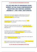 CA LIFE AND HEALTH INSURANCE EXAM &vert; NEWEST ACTUAL EXAM COMPREHENSIVE QUESTIONS AND VERIFIED ANSWERS GRADED A&plus; &vert; 100&percnt; PASS &vert; 2025 UPDATE