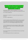Prophecy Health Medical Surgical RN A Questions and Answers &vert; verified latest updated 2025&hellip;Grade A&plus;