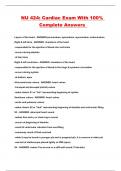NU 424&colon; Cardiac Exam With 100&percnt; Complete Answers 
