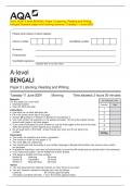 2024&lowbar;AQA&colon; A-level BENGALI Paper 3 Listening&comma; Reading and Writing   &lpar;merged Question paper and marking scheme&rpar;&colon; Tuesday 11 June 2024