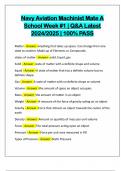 Navy Aviation Machinist Mate A School Week &num;1 &vert; Q&A Latest 2024&sol;2025 &vert; 100&percnt; PASS