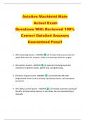 Aviation Machinist Mate  Actual Exam  Questions With Reviewed 100&percnt;  Correct Detailed Answers  Guaranteed Pass&excl;&excl; 