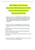INP FINAL Actual Exam  Questions With Reviewed 100&percnt;  Correct Detailed Answers  Guaranteed Pass&excl;&excl; 