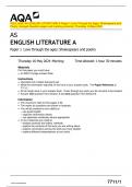 2024&lowbar;AQA&colon; AS ENGLISH LITERATURE A Paper 1 Love Through the Ages&colon; Shakespeare and  Poetry &lpar;merged Question paper and marking scheme&rpar;&colon; Thursday 16 May 2024  AS  ENGLISH LITERATURE A 