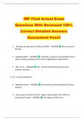 INP Final Actual Exam  Questions With Reviewed 100&percnt;  Correct Detailed Answers  Guaranteed Pass&excl;&excl; 