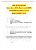 INP Actual Exam  Questions With Reviewed 100&percnt;  Correct Detailed Answers  Guaranteed Pass&excl;&excl;