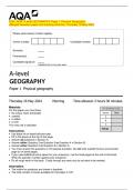 2024&lowbar;AQA&colon; A-level GEOGRAPHY Paper 1 Physical Geography   &lpar;Merged Question paper and marking scheme&rpar;&colon; Thursday 16 May 2024 