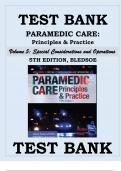 Test Bank - Paramedic Care&colon; Principles & Practice&comma; 5th edition Volume 1- Introduction to Advanced Pre- hospital Care &lpar;Bledsoe&rpar;