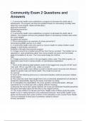 Community Exam 2 Questions and Answers