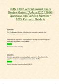 CON 1300 Contract Award Exams &lpar;Latest 2025 &sol; 2026 Updates STUDY BUNDLE PACKAGE&rpar; Questions and Verified Answers - 100&percnt; Correct - Grade A