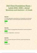 Dell Client Foundations Exam &vert; Latest 2025 &sol; 2026 &vert; Actual Questions and Answers &vert; A Grade