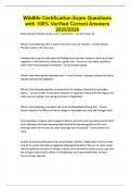 Wildlife Certification Exam Questions with 100&percnt; Verified Correct Answers 2025&sol;2026