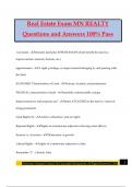 Real Estate Exam MN REALTY Questions and Answers 100&percnt; Pass