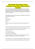 MA Wildlife Rehabilitator Exam Questions with 100&percnt; Verified Correct Answers