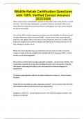 Wildlife Rehab Certification Questions with 100&percnt; Verified Correct Answers 2025&sol;2026