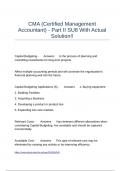 CMA &lpar;Certified Management Accountant&rpar; - Part II SU8 With Actual Solution&excl;&excl;