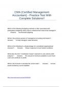 CMA &lpar;Certified Management Accountant&rpar; - Practice Test With Complete Solutions&excl;&excl;