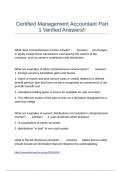 Certified Management Accountant Part 1 Verified Answers&excl;&excl;