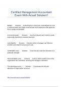 Certified Management Accountant Exam With Actual Solution&excl;&excl;