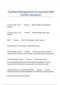 Certified Management Accountant With Correct Answers&excl;&excl;