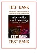 Test Bank for Informatics and Nursing Opportunities and Challenges 6th Edition &lpar;By Sewell&comma; 2024&rpar; &vert; All Chapters 1-25 Included ISBN&colon;9781496394064 &vert; Complete Latest Guide A&plus;
