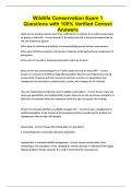 Wildlife Conservation Exam 1 Questions with 100&percnt; Verified Correct Answers