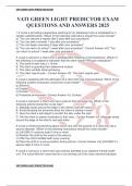 VATI GREEN LIGHT PREDICTOR EXAM QUESTIONS AND ANSWERS 2025