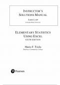 Instructor's Solution Manual for Elementary Statistics Using Excel 6th Edition by Mario Triola&comma; Chapter 1-14 