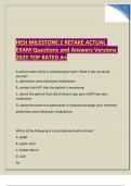 HESI MILESTONE 2 RETAKE ACTUAL EXAM Questions and Answers Versions 2025 TOP RATED