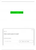 CROSSFIT LEVEL 1 EXAM QUESTIONS WITH COMPLETE ANSWERS