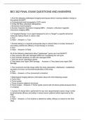 BIO 302 FINAL EXAM QUESTIONS AND ANSWERS