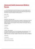 Advanced Health Assessment Midterm Review Exam 2025&sol;2026 Questions With Completed & Verified Solutions&period;