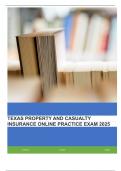 TEXAS PROPERTY AND CASUALTY INSURANCE ONLINE PRACTICE EXAM 2025