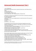Advanced Health Assessment Test 1 Exam 2025&sol;2026 Questions With Completed Solutions&period;