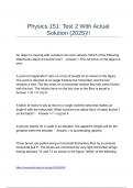 Physics 151 Test 2 With Actual Solution &lpar;2025&rpar;&excl;&excl;