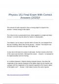 Physics 151 Final Exam With Correct Answers &lpar;2025&rpar;&excl;&excl;