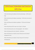 CMA Exam 1 Questions and Answers 100&percnt; Pass