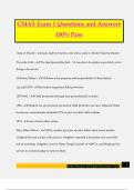 CMAS Exam 1 Questions and Answers 100&percnt; Pass